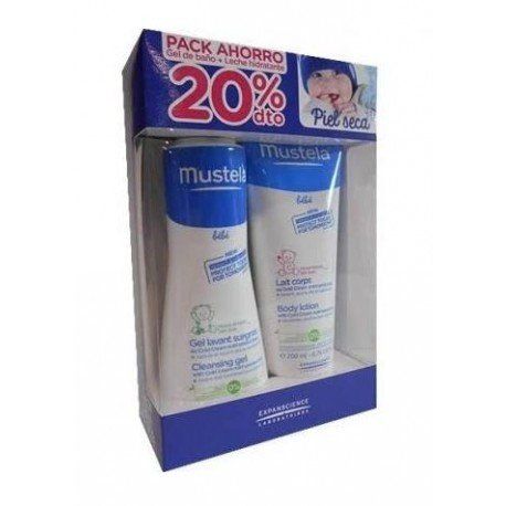 mustela pack ahorro gel de baño 300ml leche hidratante 200ml